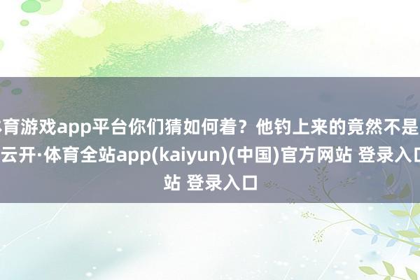 体育游戏app平台你们猜如何着？他钓上来的竟然不是鱼-云开·体育全站app(kaiyun)(中国)官方网站 登录入口