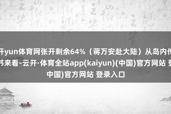 开yun体育网张开剩余64%（蒋万安赴大陆）从岛内传出的音书来看-云开·体育全站app(kaiyun)(中国)官方网站 登录入口