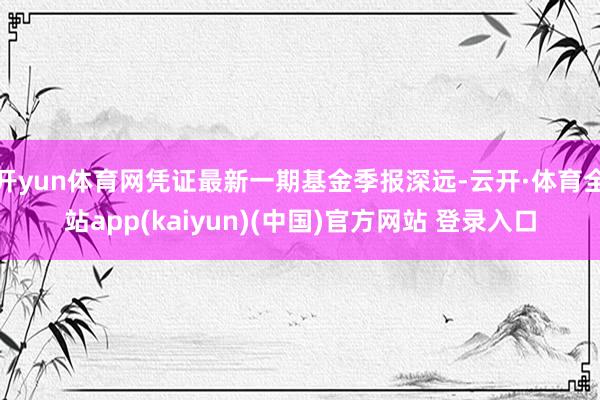 开yun体育网凭证最新一期基金季报深远-云开·体育全站app(kaiyun)(中国)官方网站 登录入口