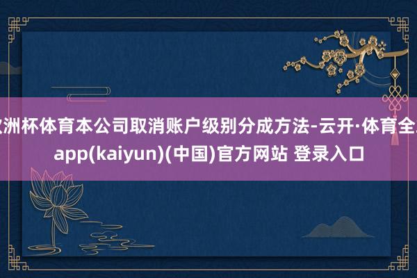 欧洲杯体育本公司取消账户级别分成方法-云开·体育全站app(kaiyun)(中国)官方网站 登录入口