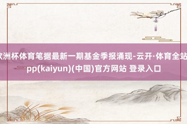 欧洲杯体育笔据最新一期基金季报涌现-云开·体育全站app(kaiyun)(中国)官方网站 登录入口