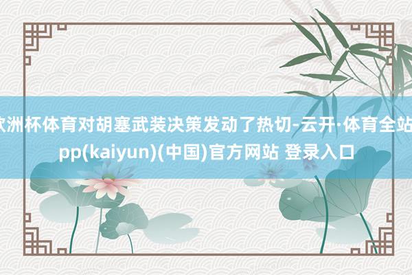 欧洲杯体育对胡塞武装决策发动了热切-云开·体育全站app(kaiyun)(中国)官方网站 登录入口