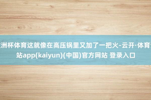 欧洲杯体育这就像在高压锅里又加了一把火-云开·体育全站app