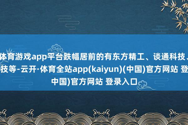 体育游戏app平台跌幅居前的有东方精工、谈通科技、星宸科技等