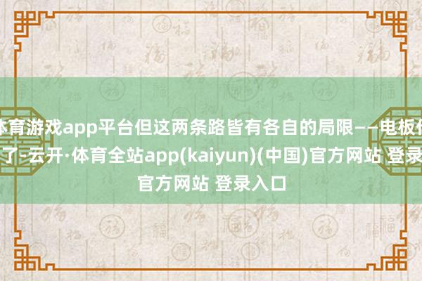 体育游戏app平台但这两条路皆有各自的局限——电板作念大了-云开·体育全站app(kaiyun)(中国)官方网站 登录入口