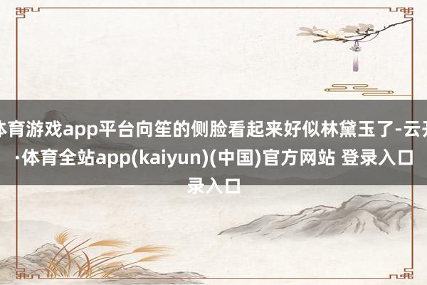 体育游戏app平台向笙的侧脸看起来好似林黛玉了-云开·体育全站app(kaiyun)(中国)官方网站 登录入口