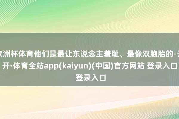 欧洲杯体育他们是最让东说念主羞耻、最像双胞胎的-云开·体育全