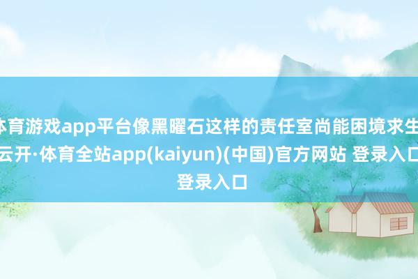 体育游戏app平台像黑曜石这样的责任室尚能困境求生-云开·体育全站app(kaiyun)(中国)官方网站 登录入口